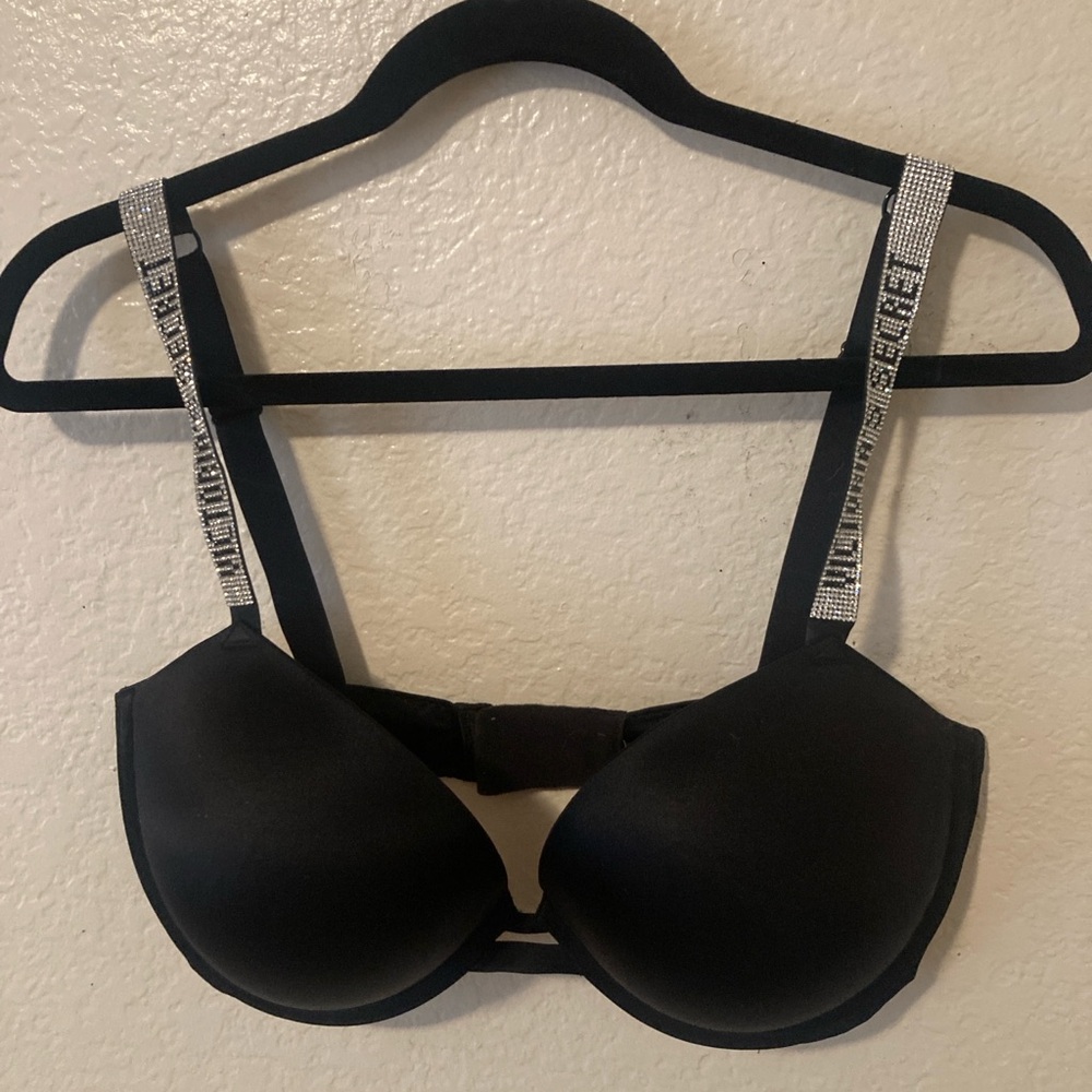 Victoria's Secret Black and Silver Bling T-Shirt Bra